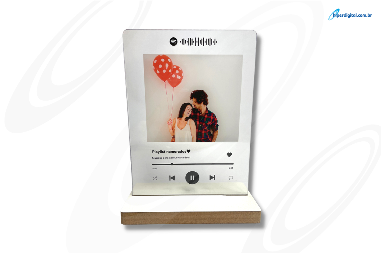 Placa Spotify Música do Casal Personalizada 2 - Namorados 56